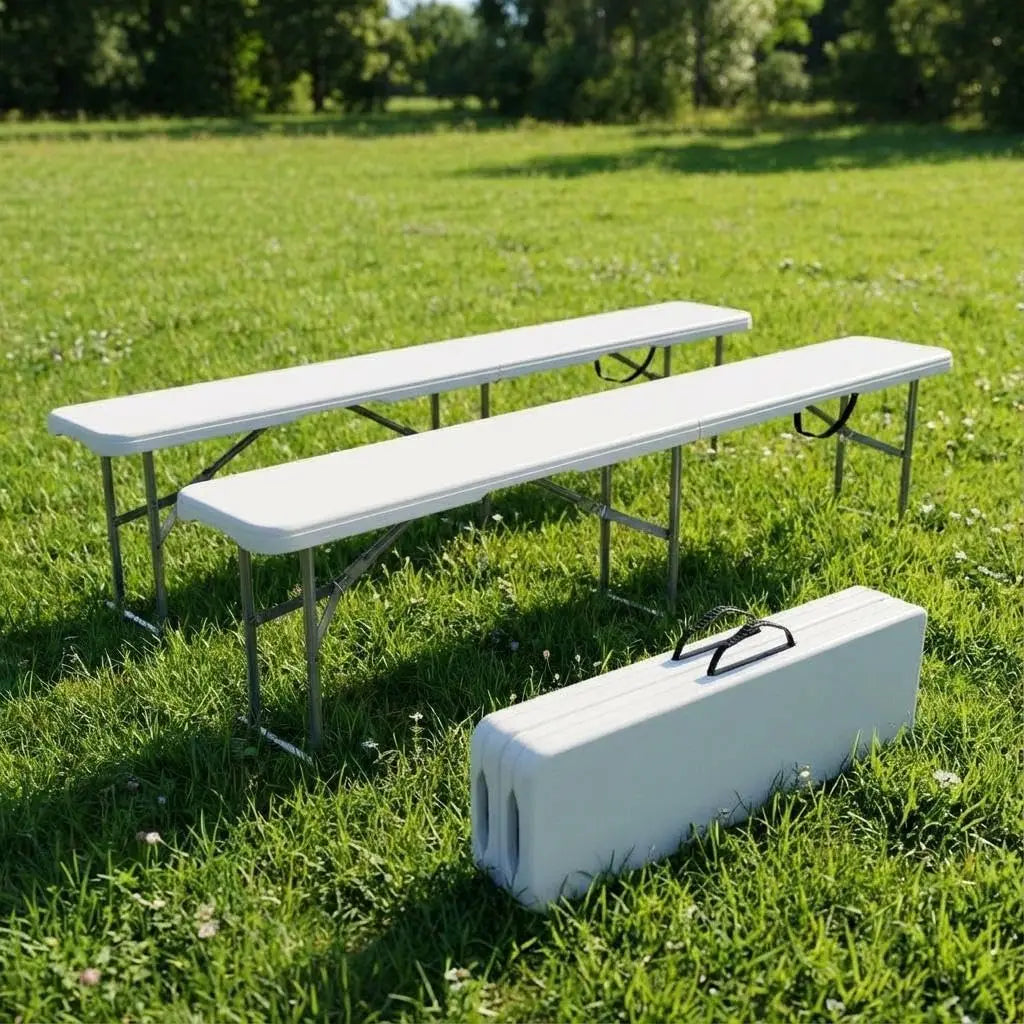 Portable Plastic Folding Bench, 2 pk