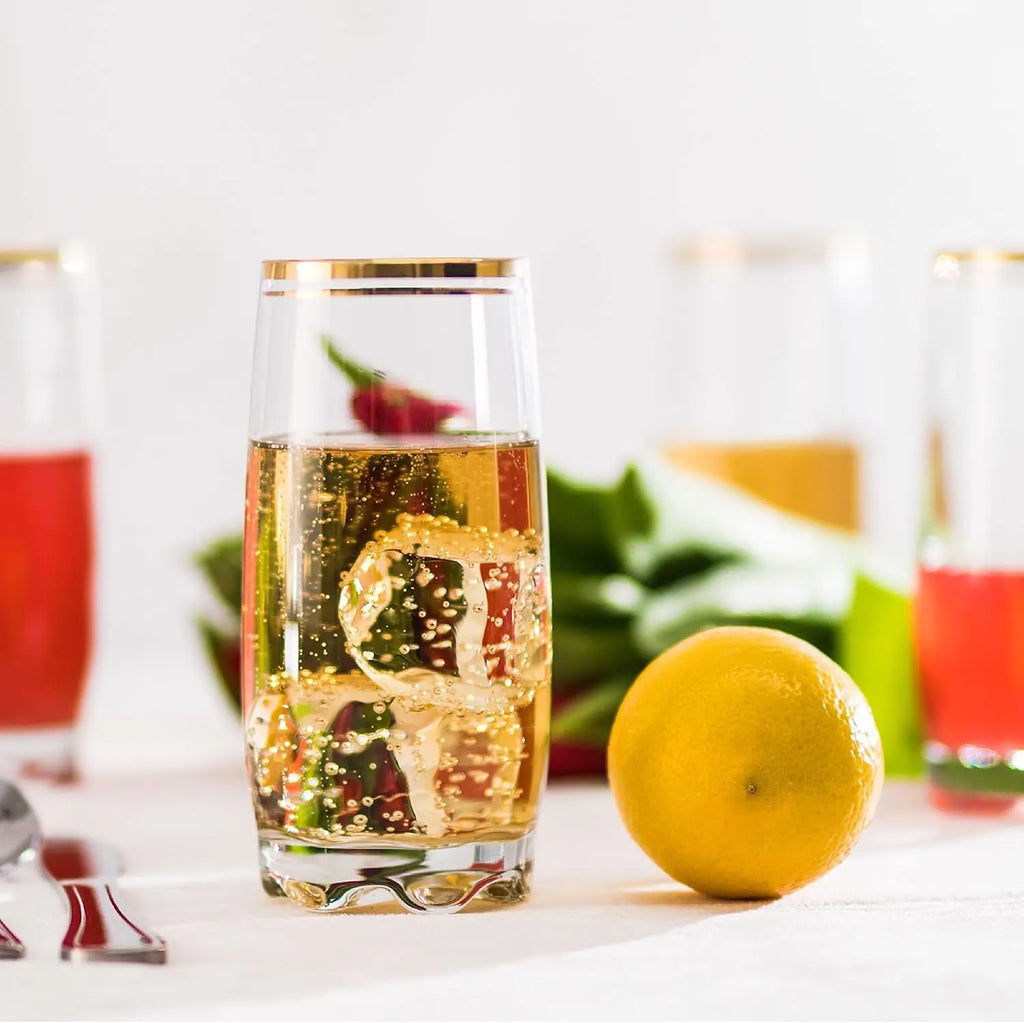Gold Rim Elegant Drinking Glass -Set of 6