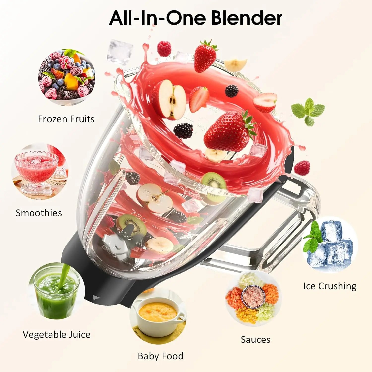 7-IN-1 Electric Kitchen Mixer w/Blender