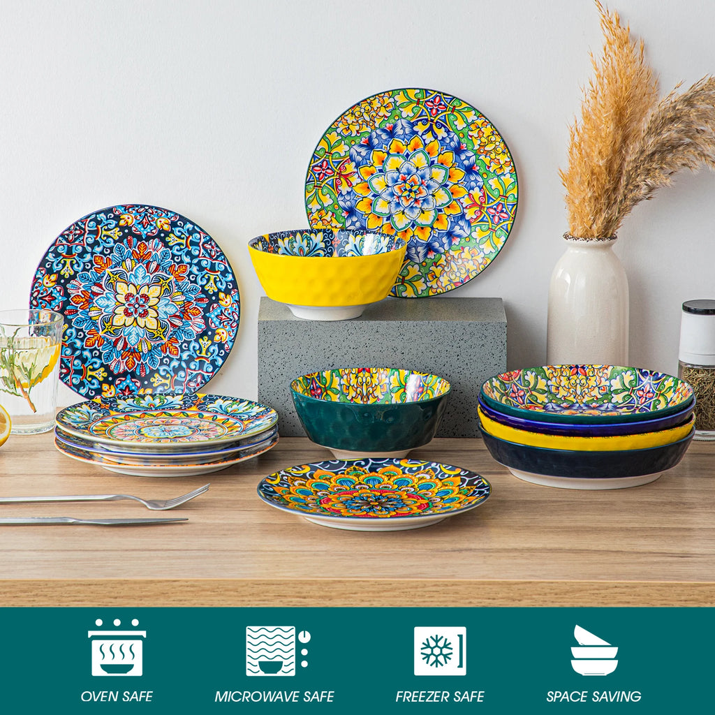 Bohemian Style Ceramic Dinnerware Set
