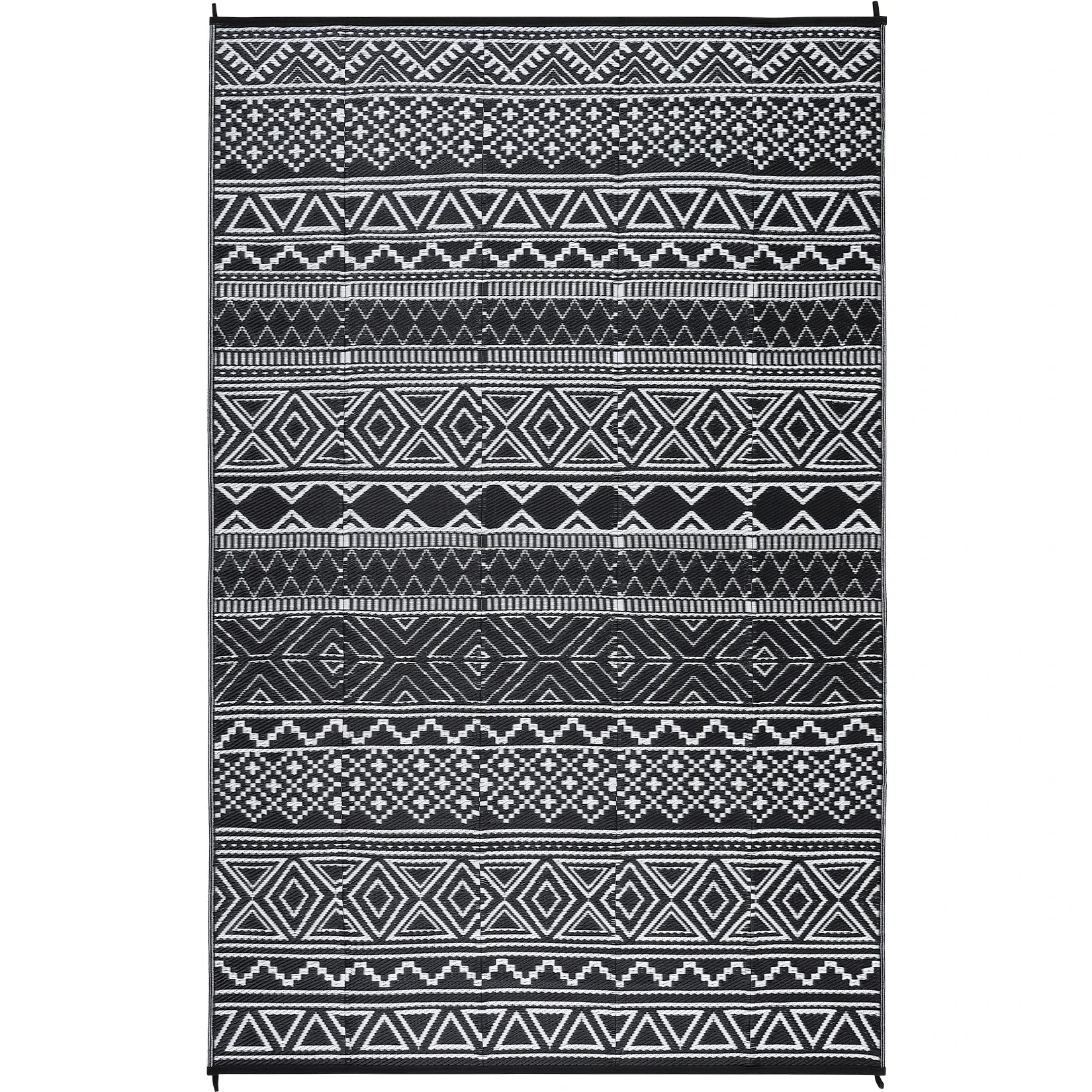 Boho Reversible Plastic Straw Area Rug