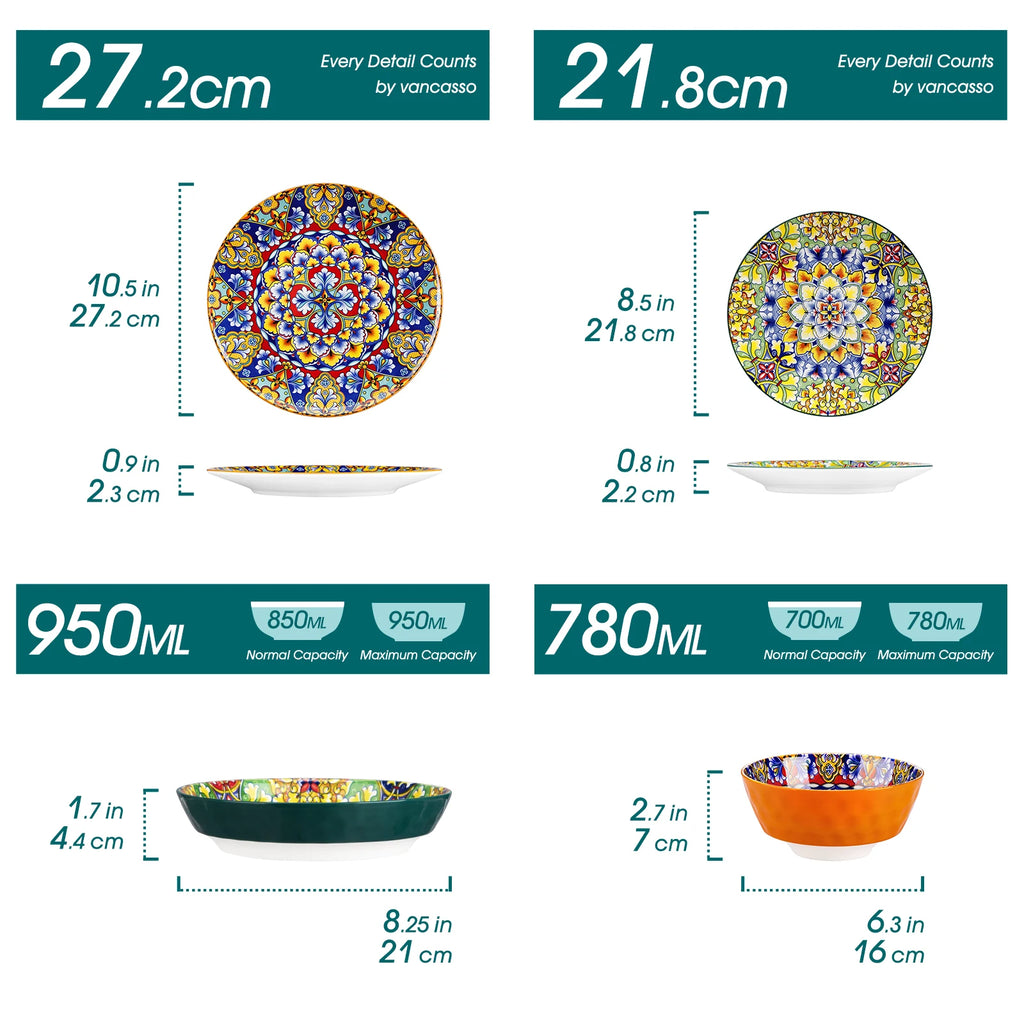 Bohemian Style Ceramic Dinnerware Set