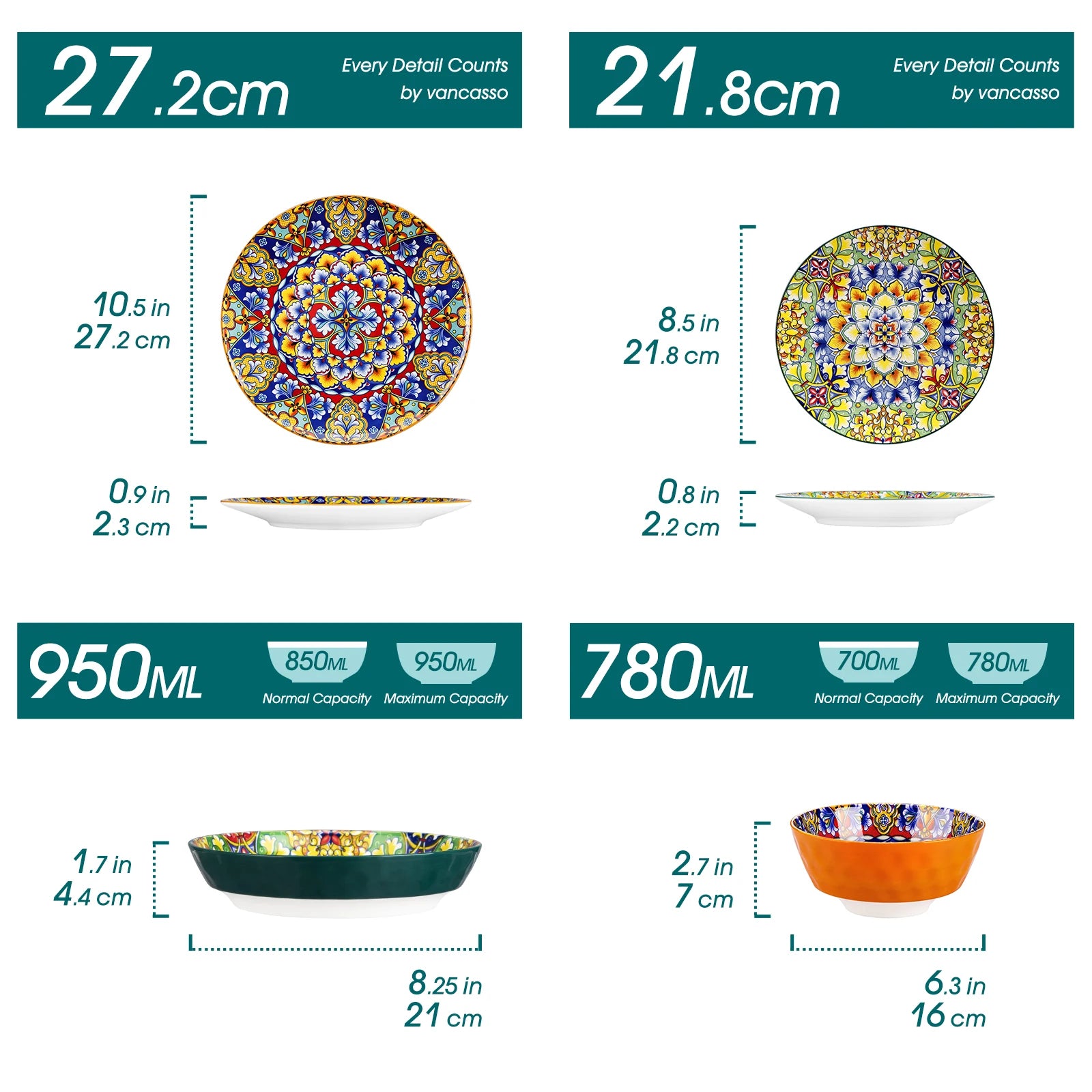 Bohemian Style Ceramic Dinnerware Set