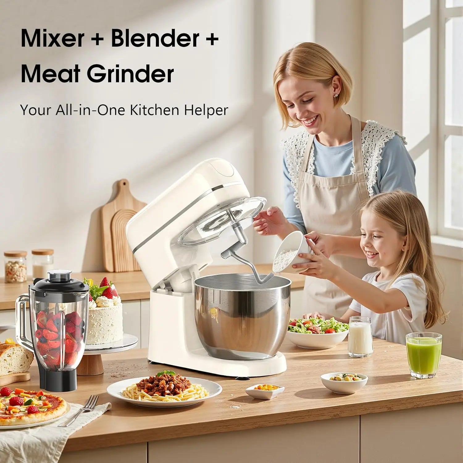 7-IN-1 Electric Kitchen Mixer w/Blender