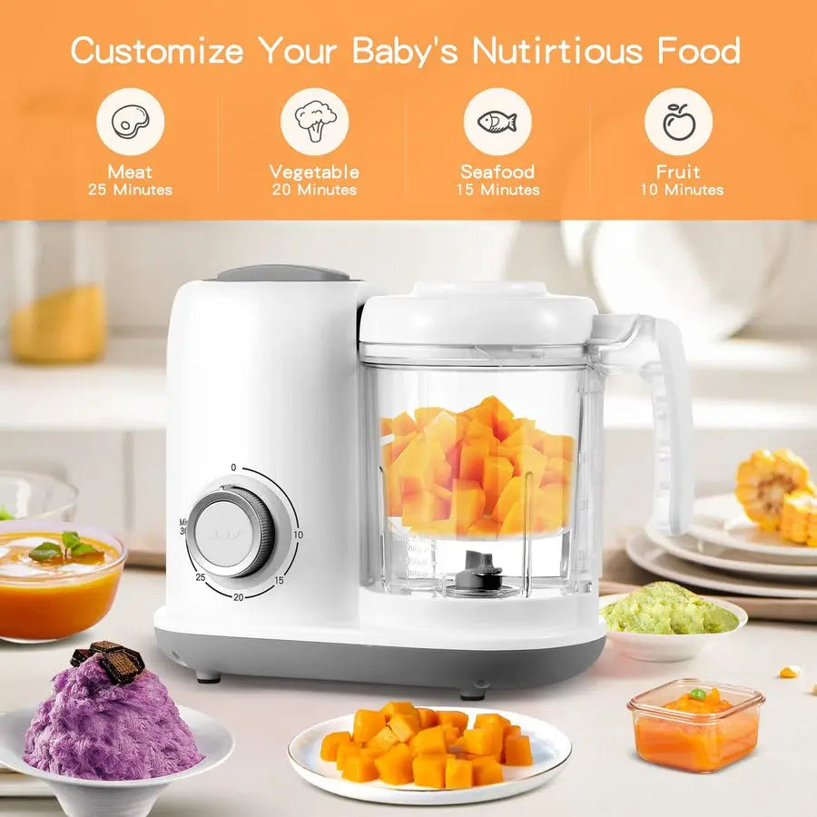 Food Maker - 4 in 1 Processor, Steamer,, Blender, Puree