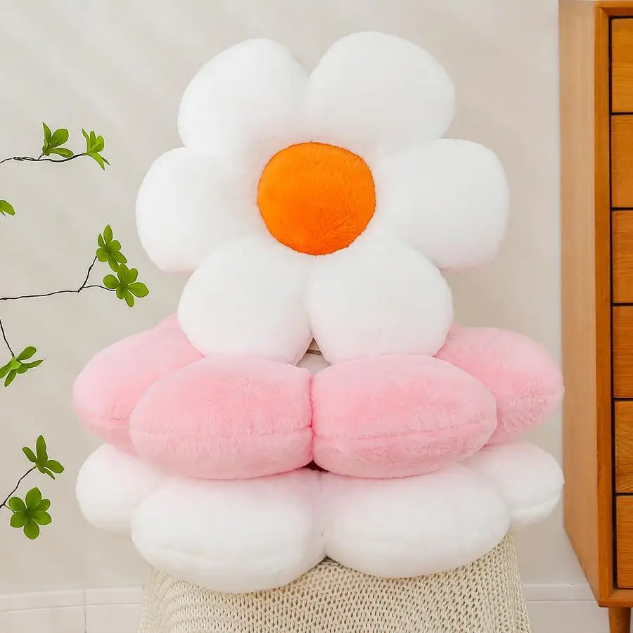 Cute Daisy Flower Shaped Throw Pillow Seating Cushions