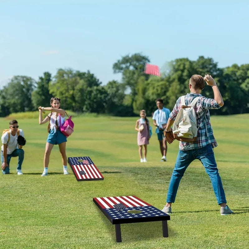 Red White & Blue-Wood Corn Hole Set