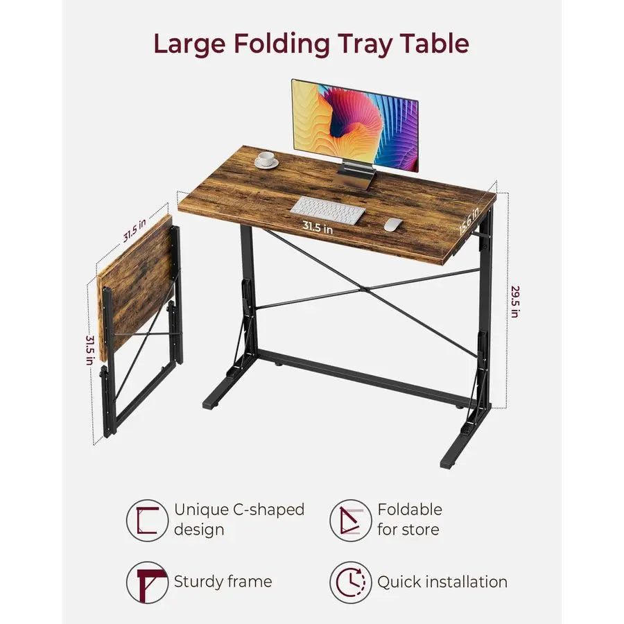 Brown Folding Desk/TV Tray Table