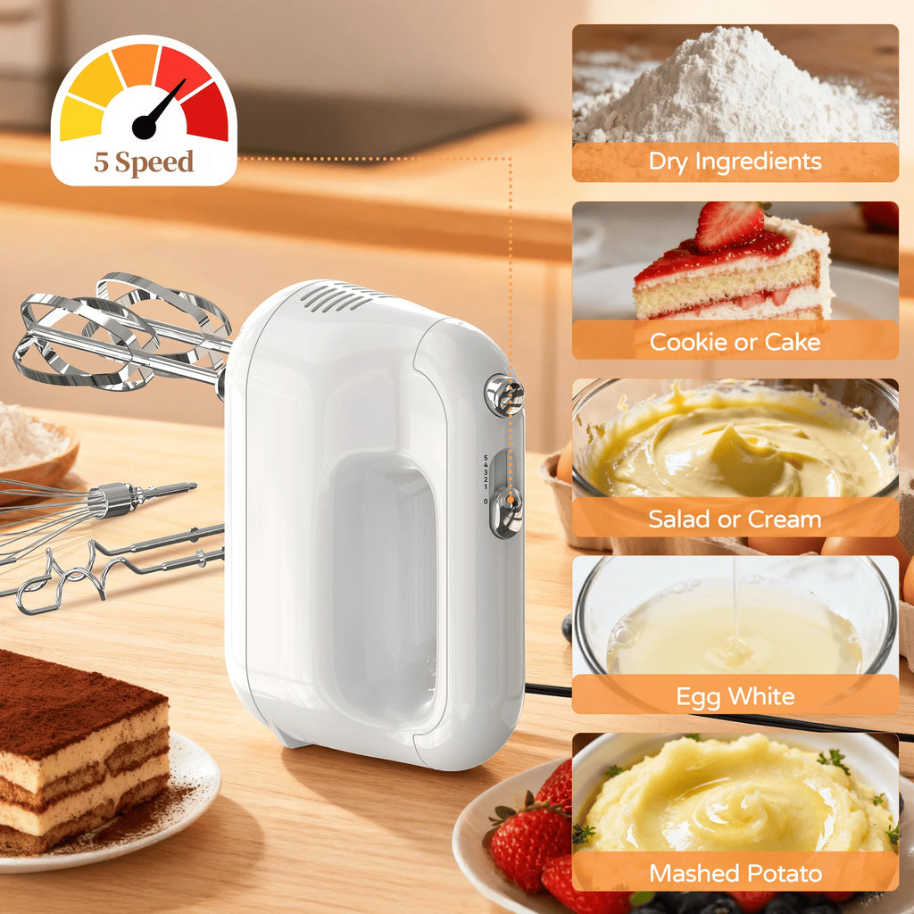 Electric Portable 5-Speed Handheld Mixer