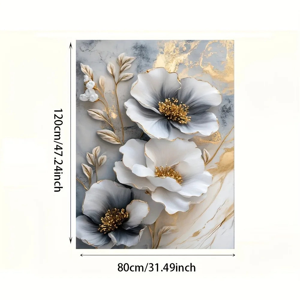 Framed Modern Luxury Floral Canvas Mural