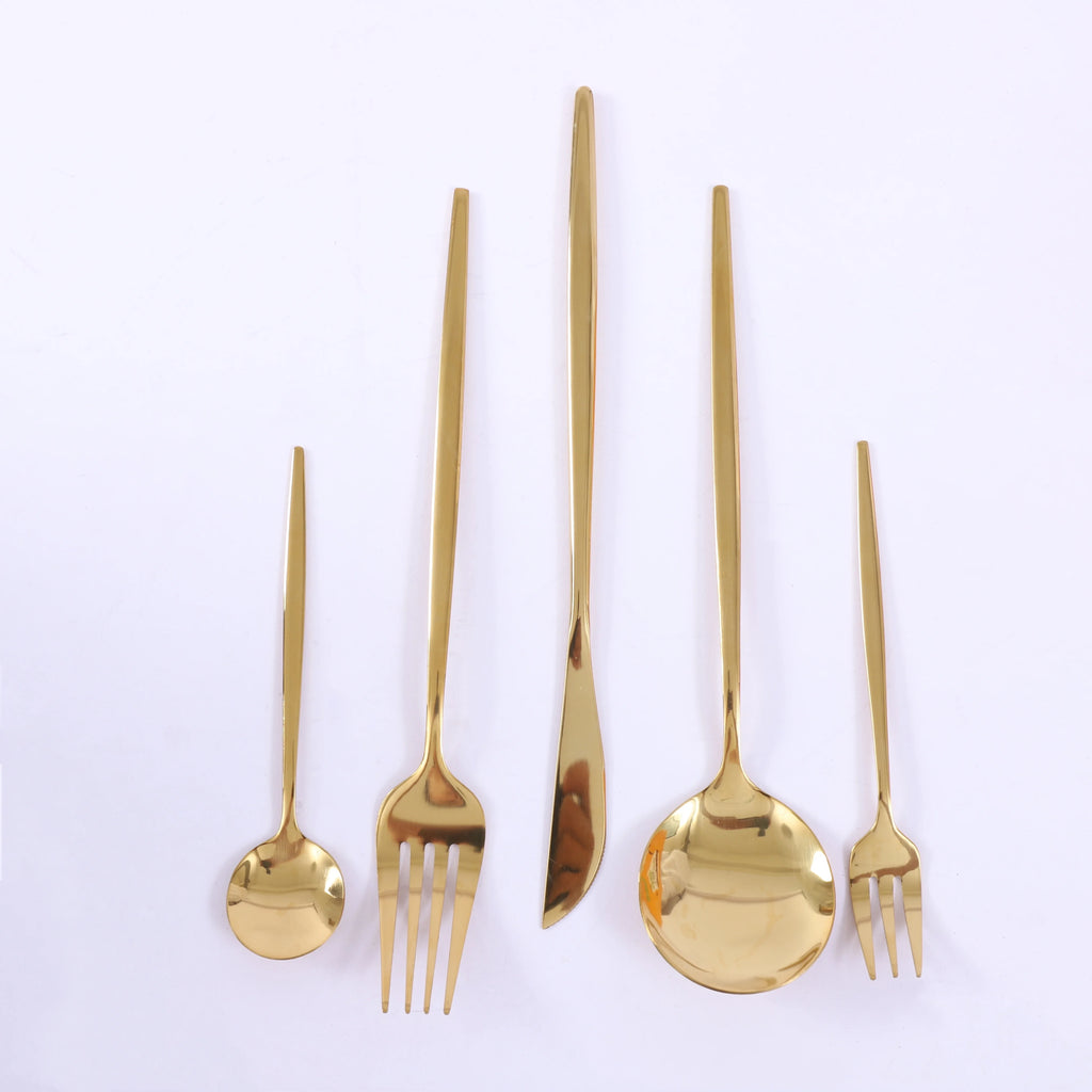 Gold Stainless Steel Silverware - 90 pcs Cutlery