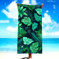 Tropical Leaf-Print Beach Towel