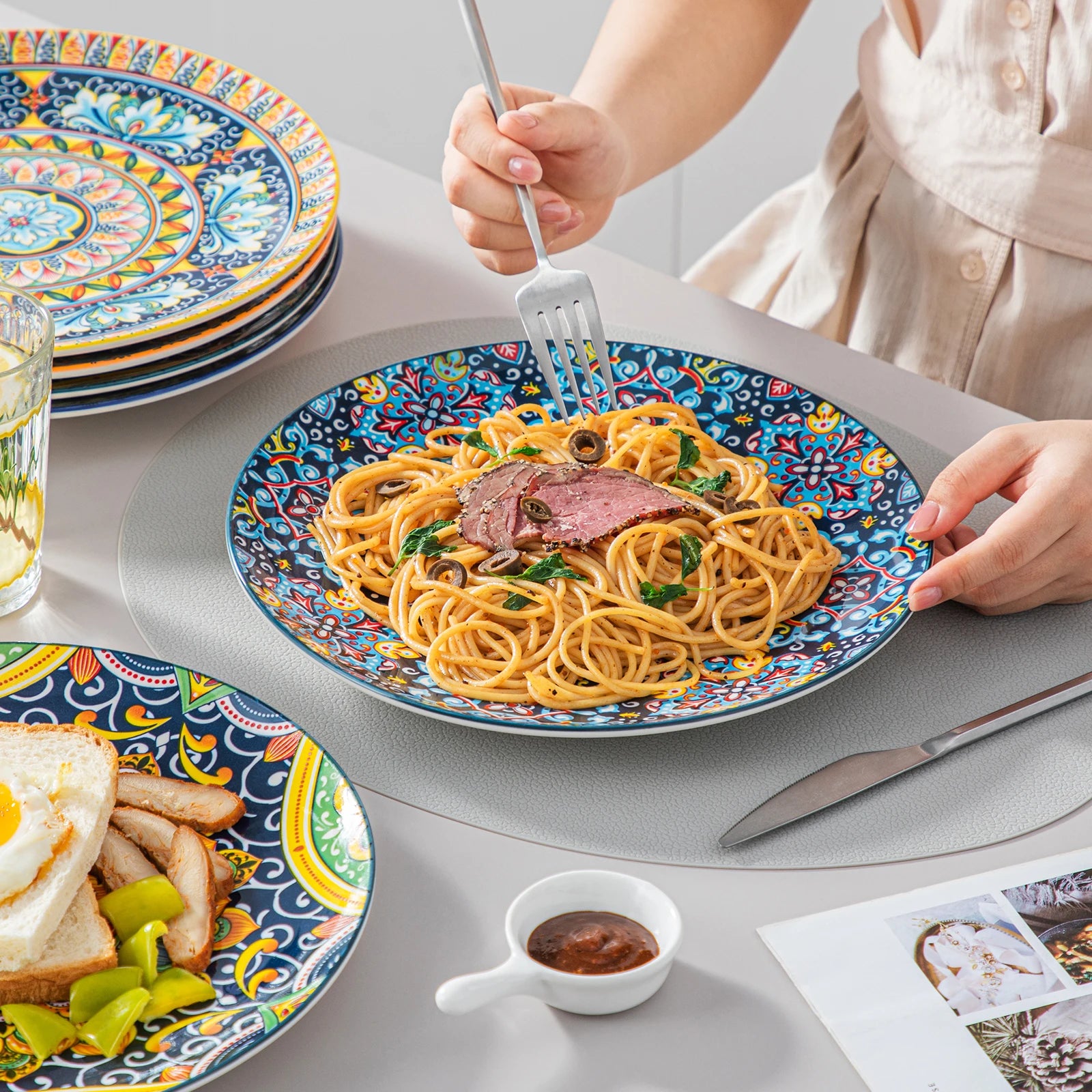 Bohemian Style Ceramic Dinnerware Set