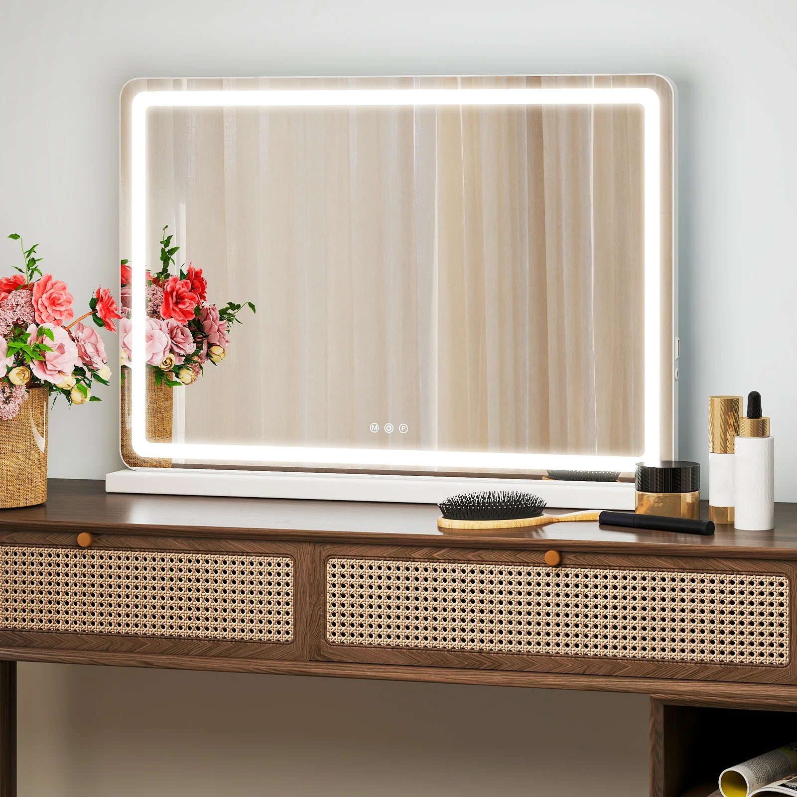 Dimmable LED Lighted Vanity Mirror Aluminum Frame