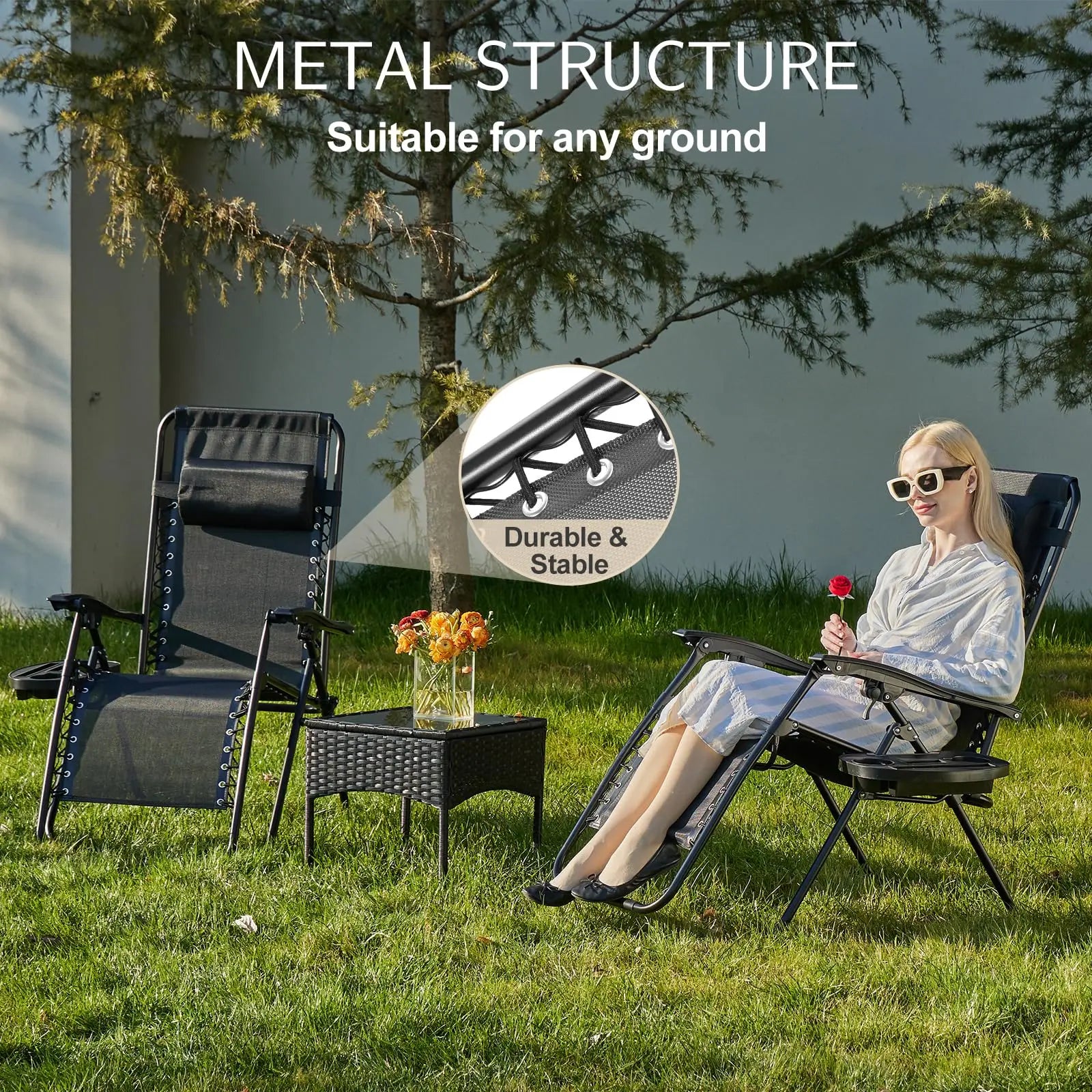 Zero Gravity Portable Recliners -Set of 2