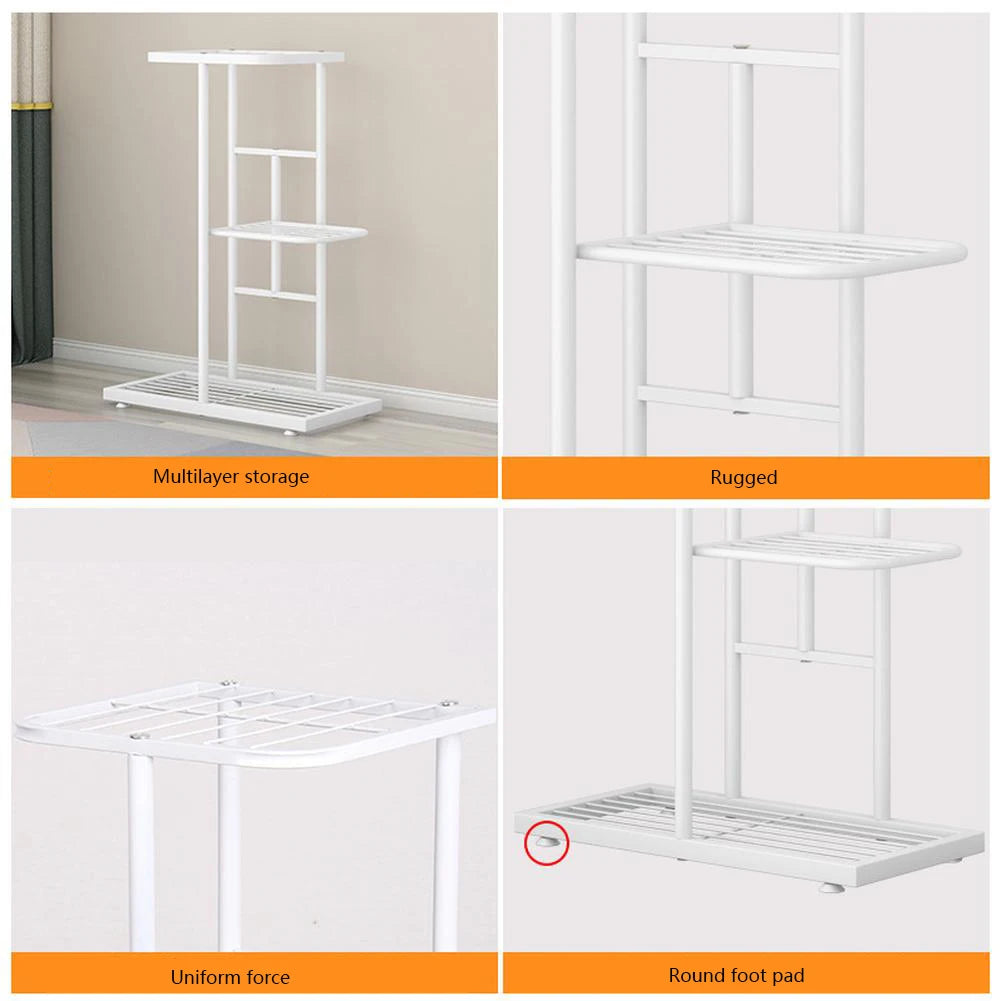 Grey 7-Tier Metal Plant Stand