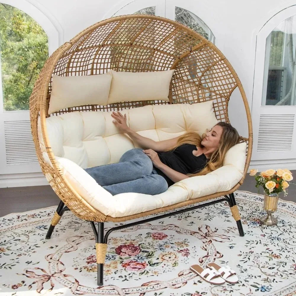 Double Egg  Beige Lounge Chair