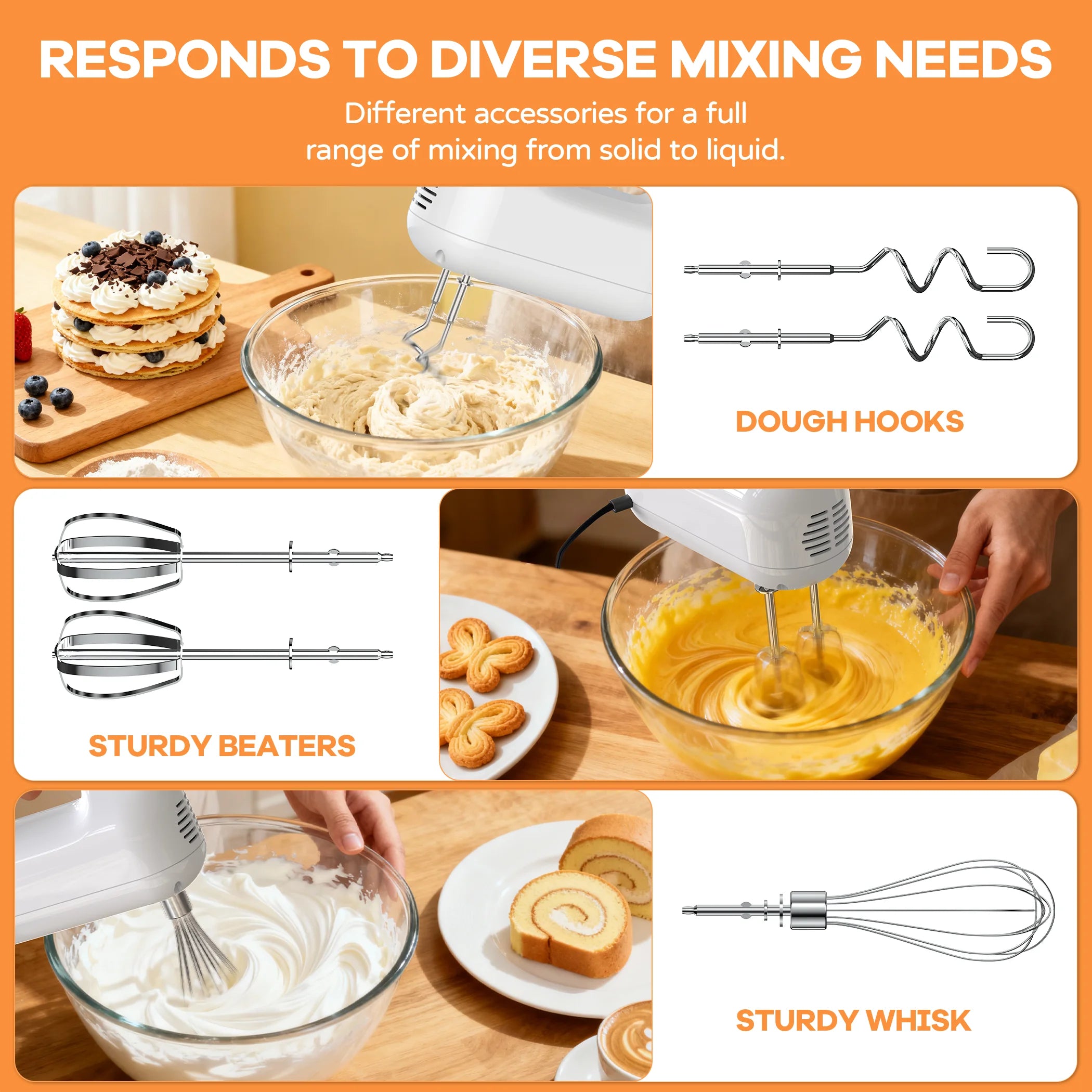 Electric Portable 5-Speed Handheld Mixer