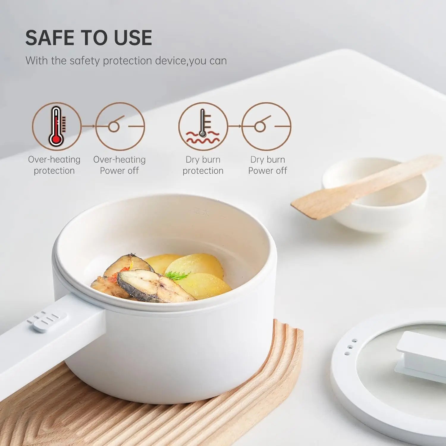 Mini Electric Hot Pot Ceramic Glaze Non-stick