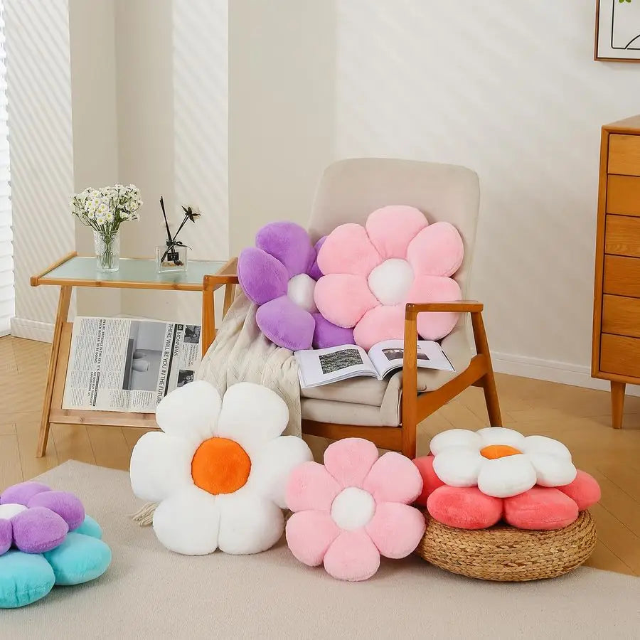 Cute Daisy Flower Shaped Throw Pillow Seating Cushions