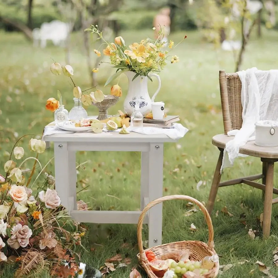 Small Adirondack White Patio Table