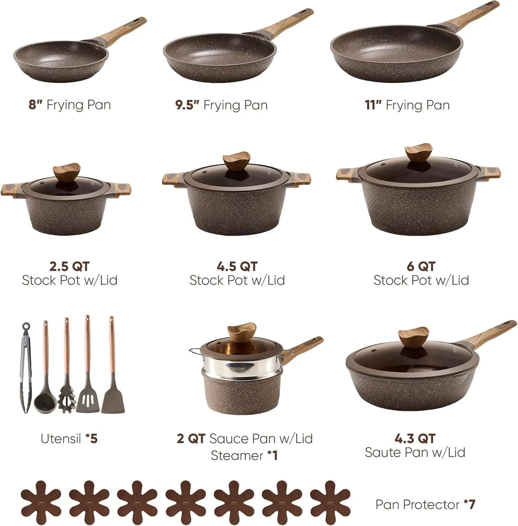 Nonstick Pots and Pans Set 26PCS
