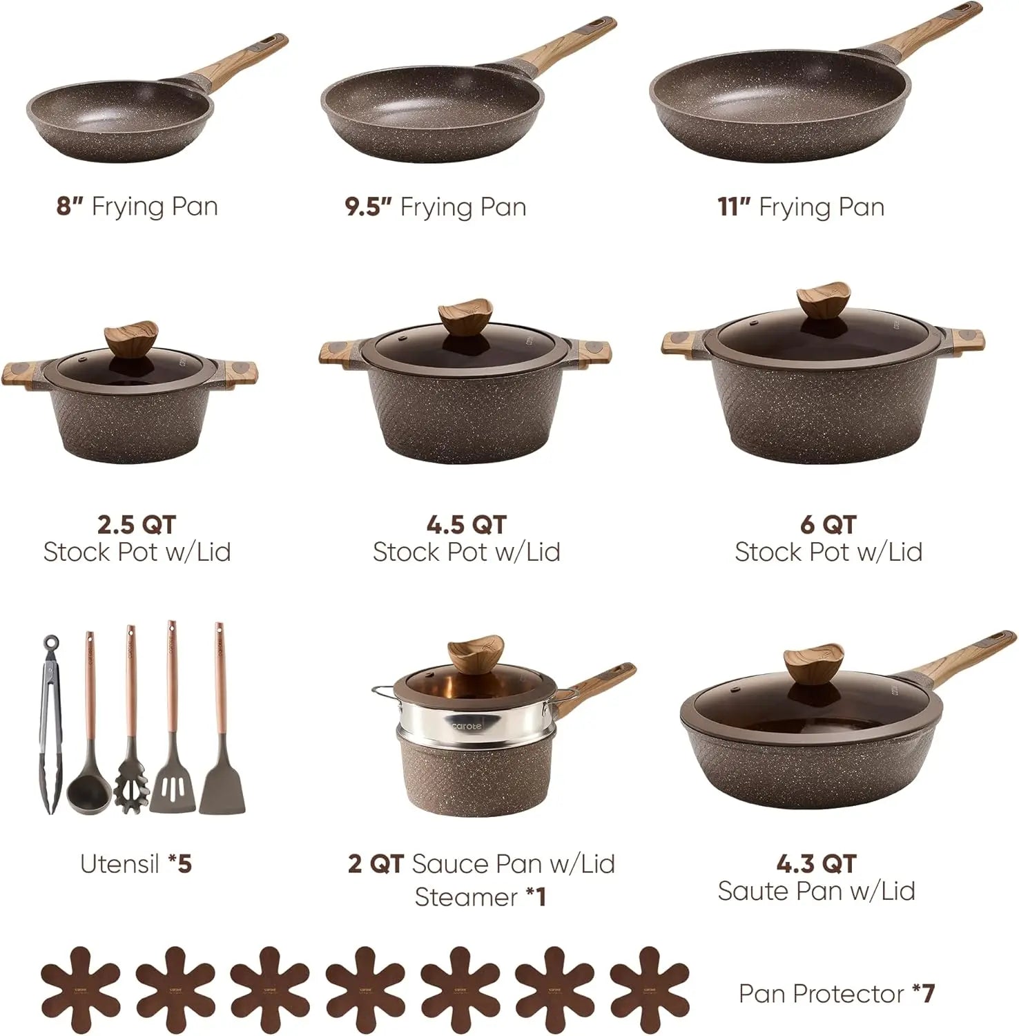 Nonstick Pots and Pans Set 26PCS