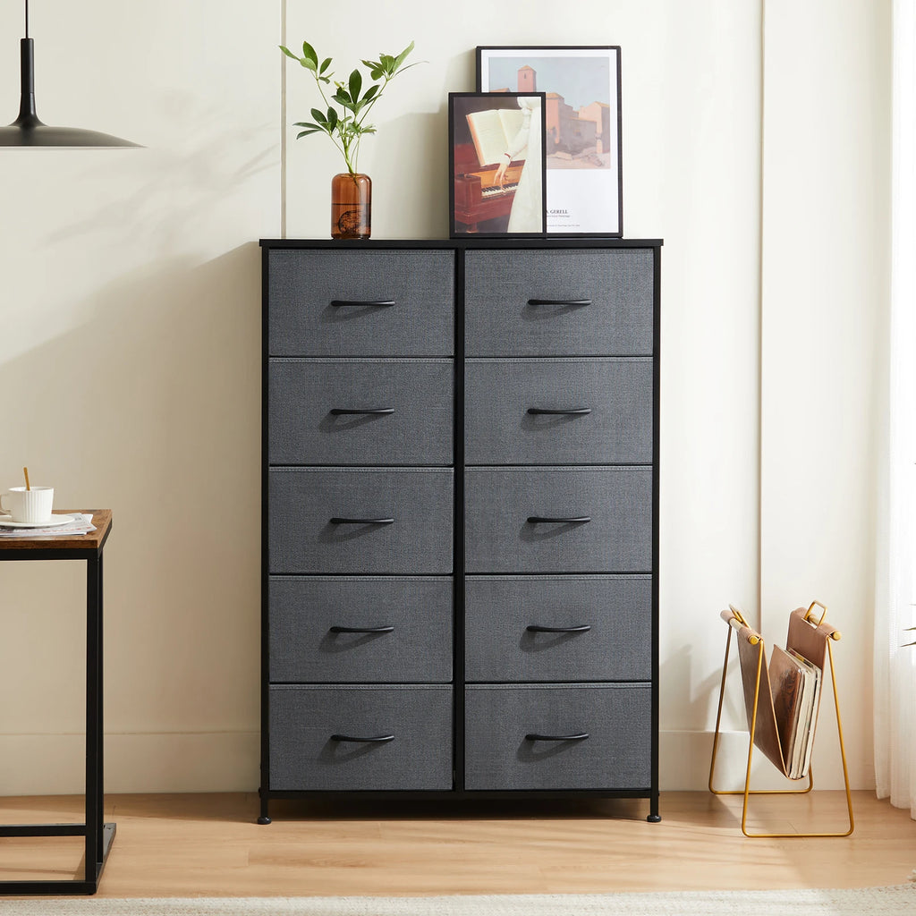 Storage Display Cabinet w/10 Fabric Drawers