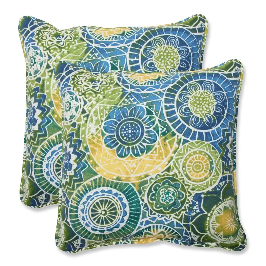 Blue Omnia Lagoon Throw Pillows 18.5 x 18.5 -2 Pack