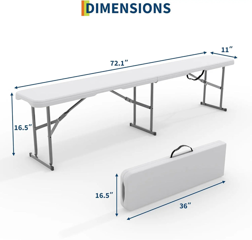 Portable Plastic Folding Bench, 2 pk