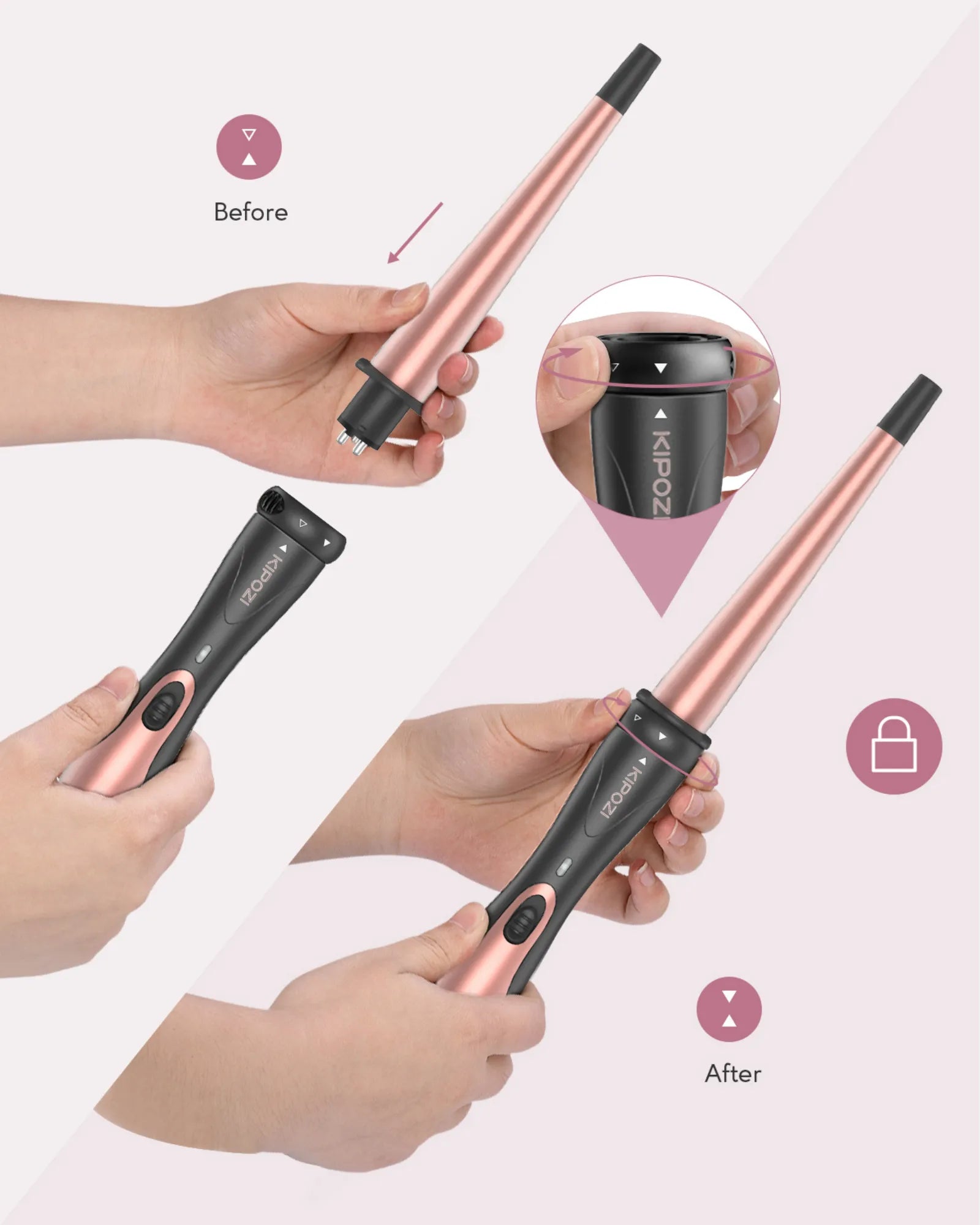 Professional Electric Ceramic Curling Iron w/5-in-1 Tools