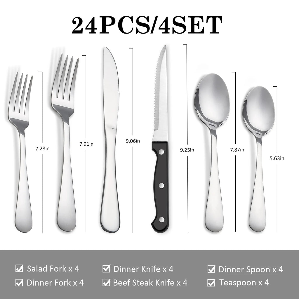 Stainless Steel Tableware Set -24 cutlery pcs