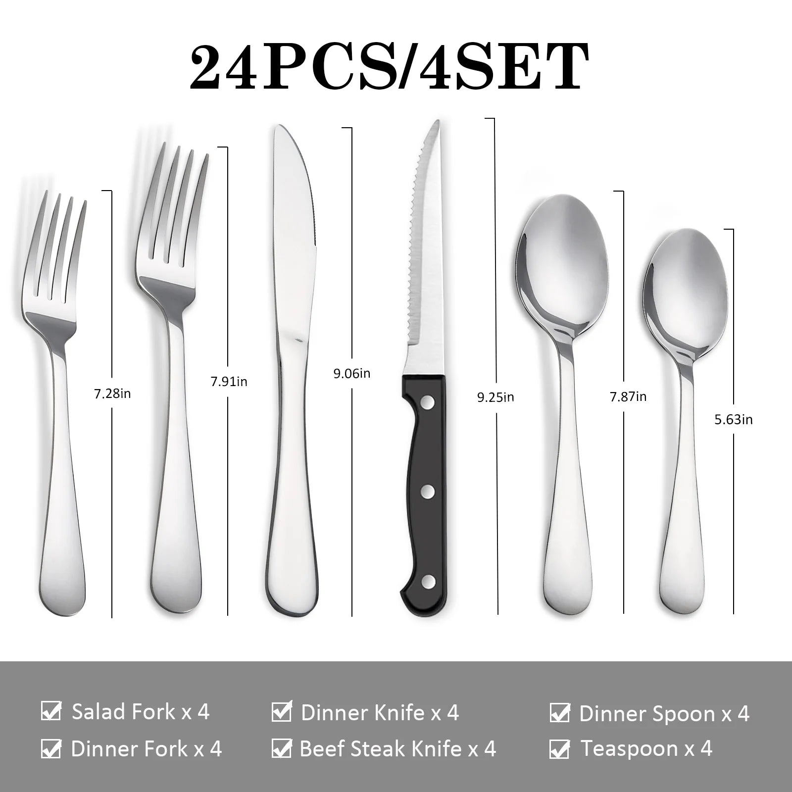 Stainless Steel Tableware Set -24 cutlery pcs