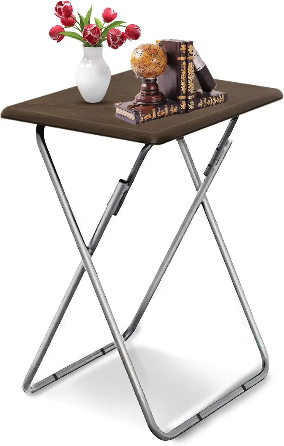 Walnut Portable Folding TV Tray Table