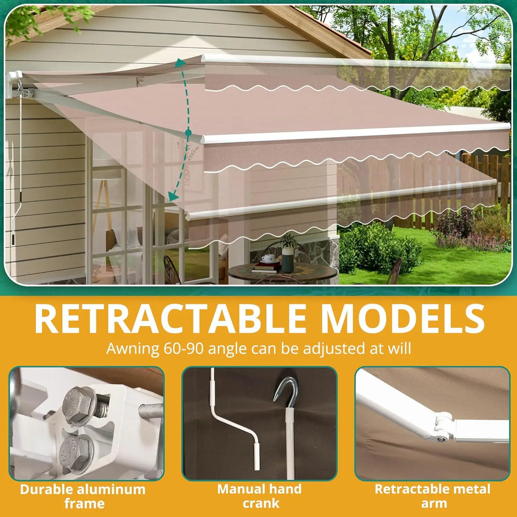 Retractable Awning/Sun Shade Shelter Cover