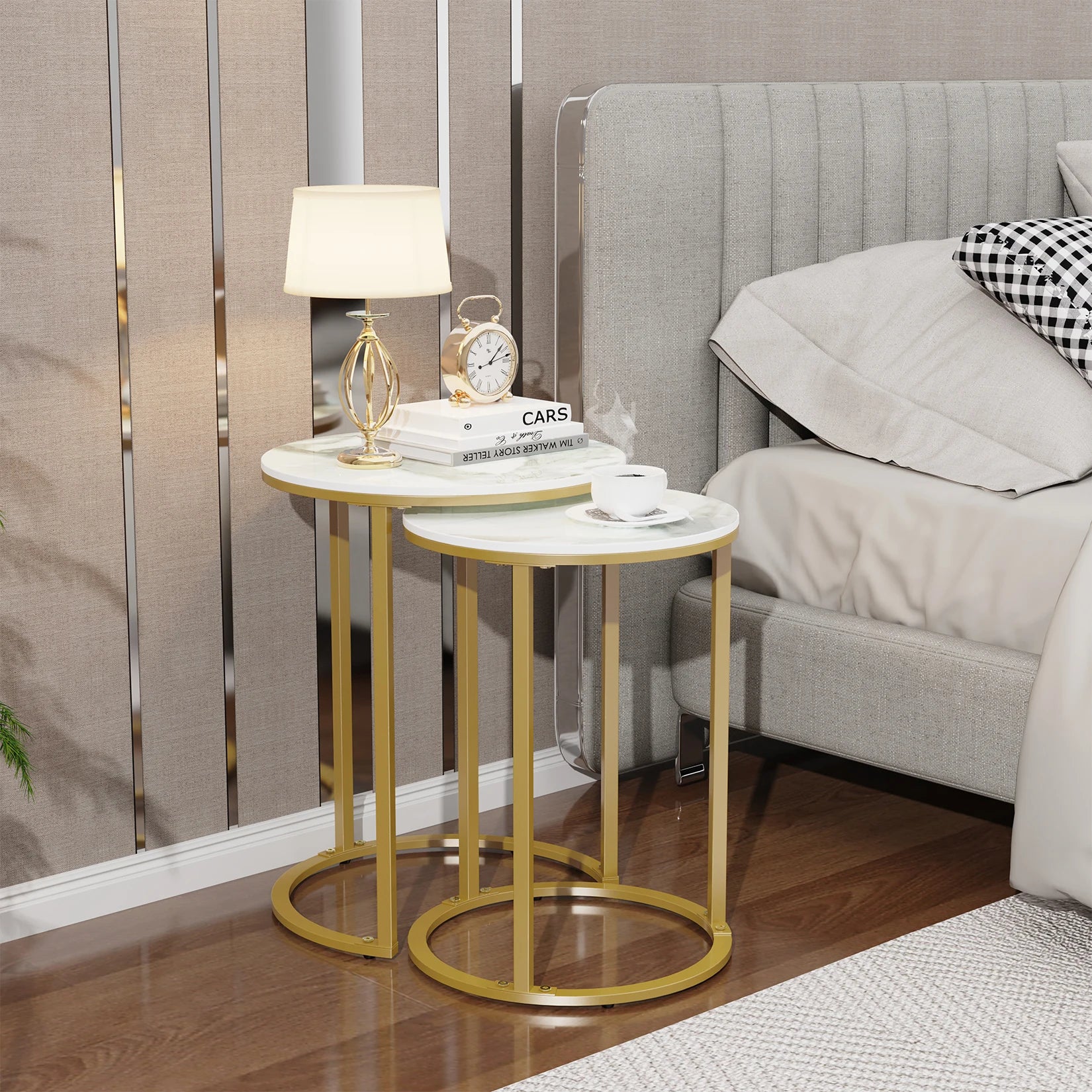 Stone Round Nesting Table- Set of 2