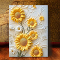 3D Relief Sunflower Framed Canvas Art