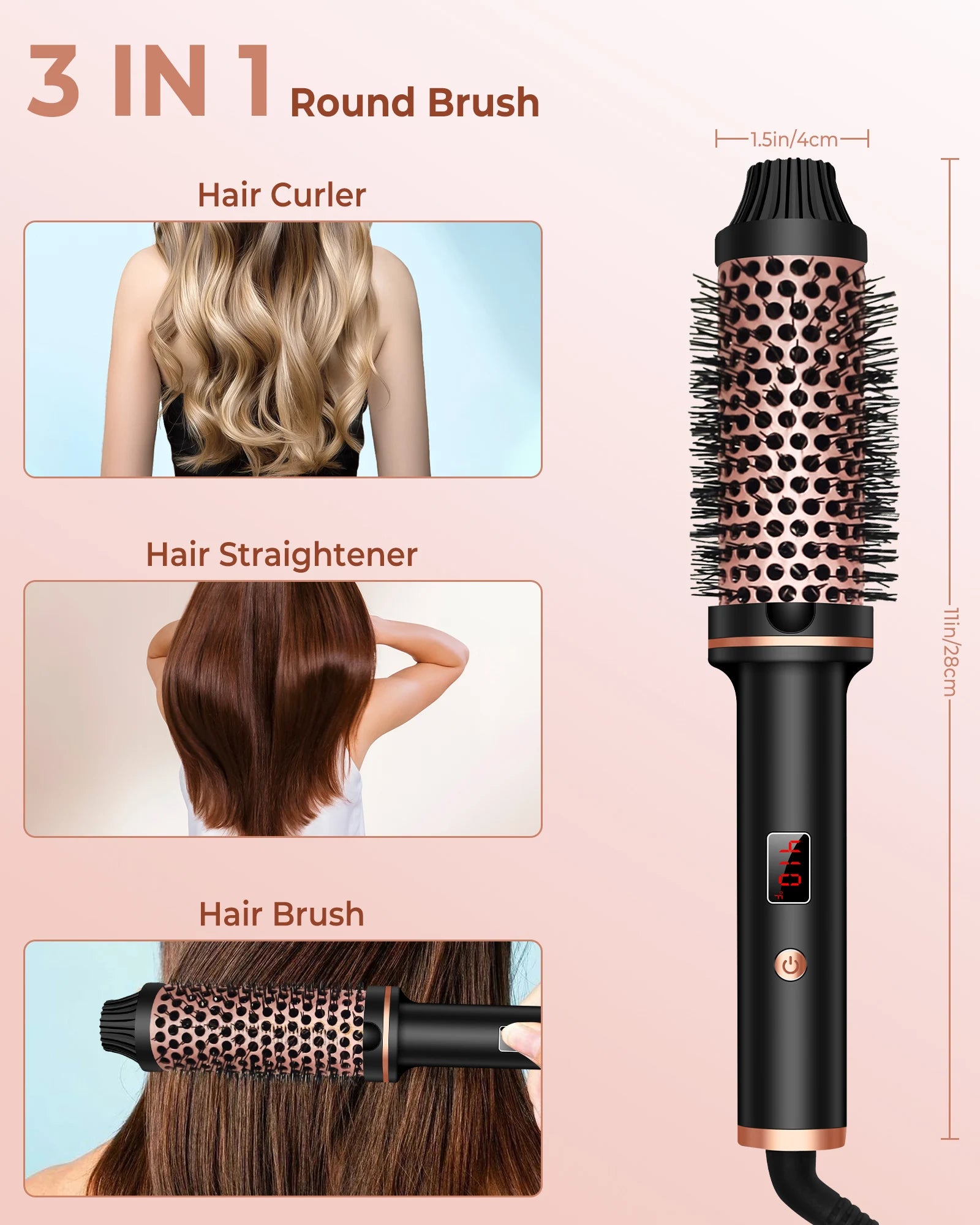 Thermal Hot Hair Curling Brush Iron